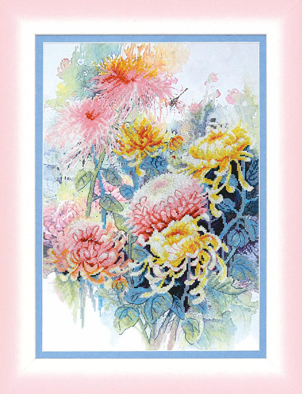 DIY Cross stitch kit with a printed canvas