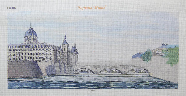 DIY Cross stitch kit with a printed canvas