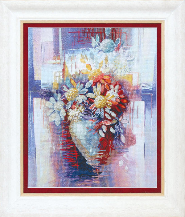 DIY Cross stitch kit with a printed canvas