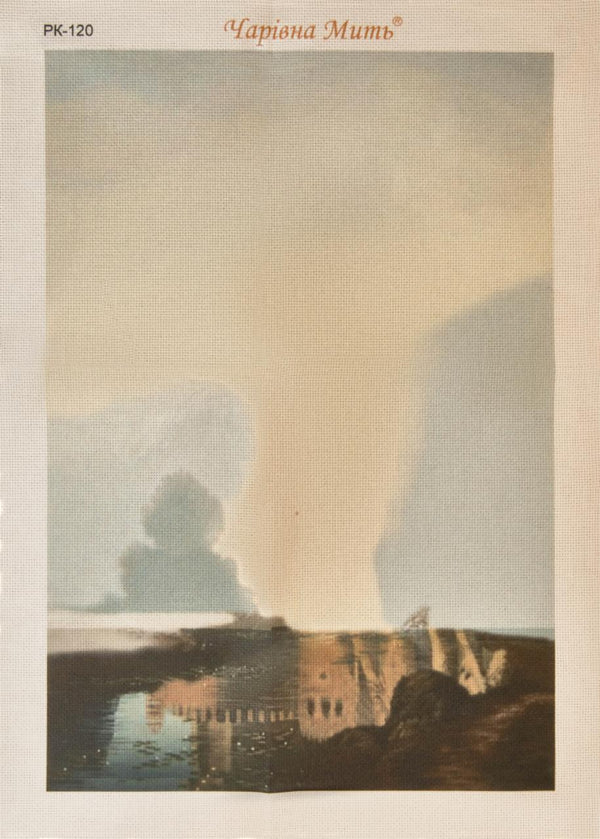 DIY Cross stitch kit with a printed canvas