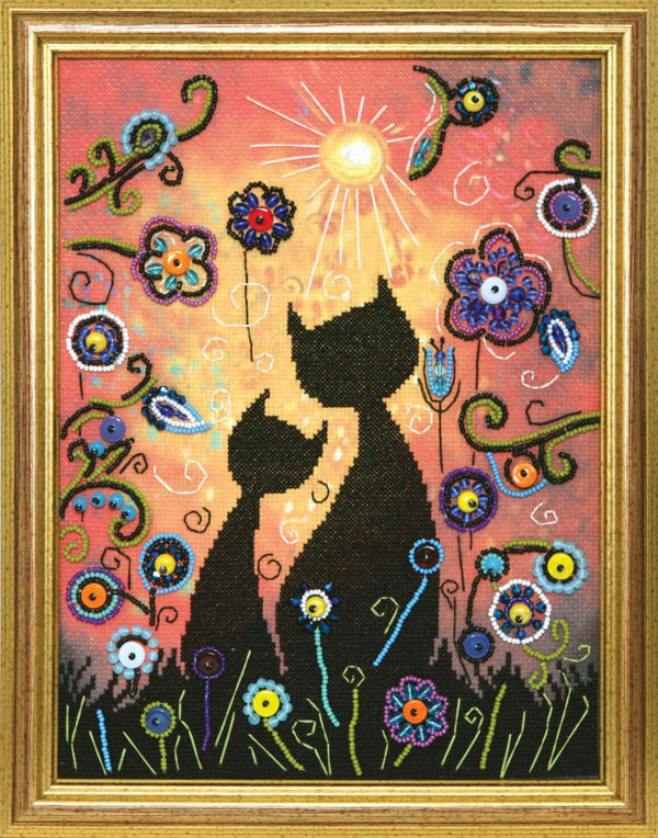 DIY Cross stitch kit with a printed canvas