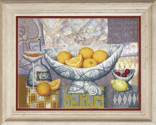 DIY Cross stitch kit with a printed canvas