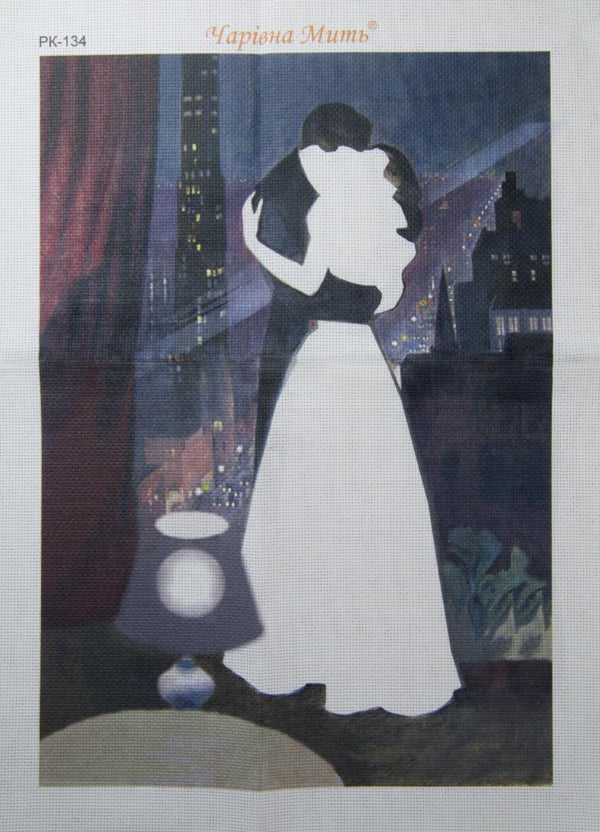 DIY Cross stitch kit with a printed canvas