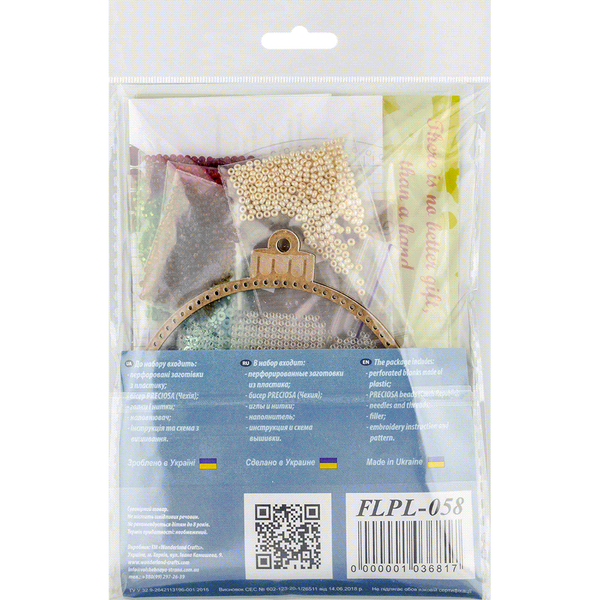 DIY Bead embroidery kit on a plastic base