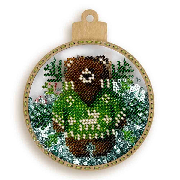 DIY Bead embroidery kit on a plastic base