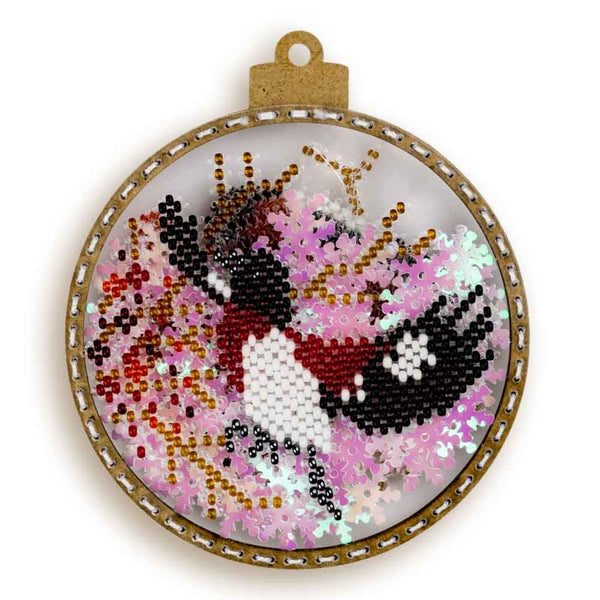 DIY Bead embroidery kit on a plastic base