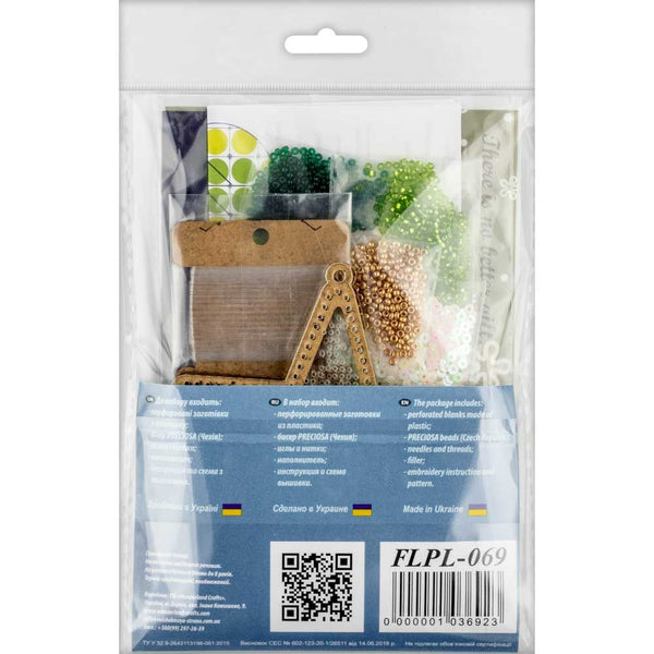 DIY Bead embroidery kit on a plastic base