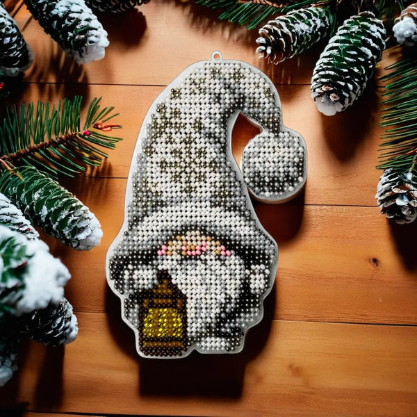 Bead embroidery kit on a plastic base