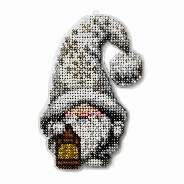 Bead embroidery kit on a plastic base