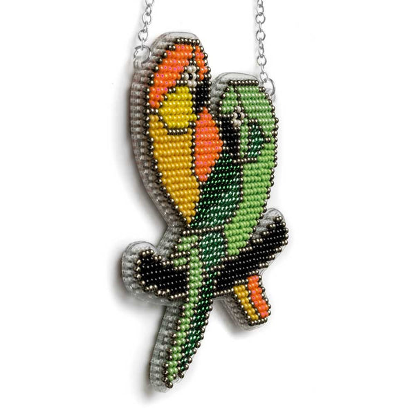 Bead embroidery kit on a plastic base