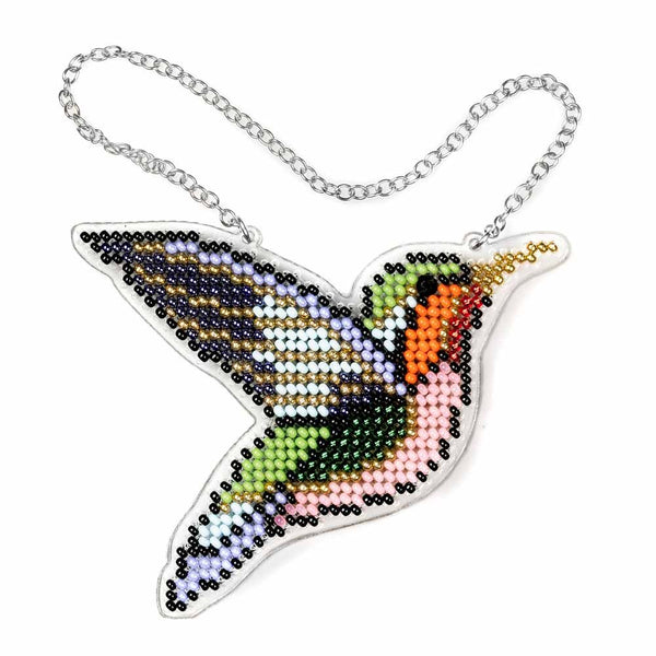 Bead embroidery kit on a plastic base