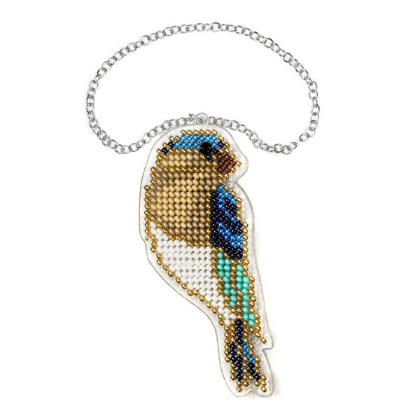 Bead embroidery kit on a plastic base