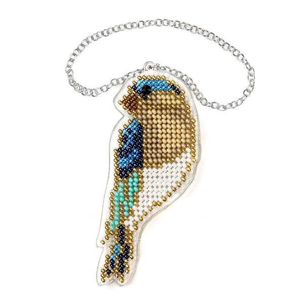 Bead embroidery kit on a plastic base