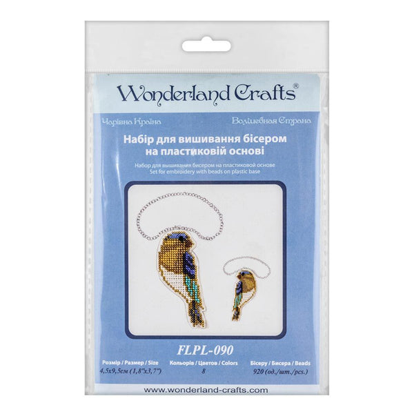 Bead embroidery kit on a plastic base