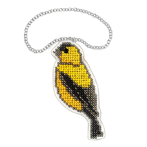 Bead embroidery kit on a plastic base