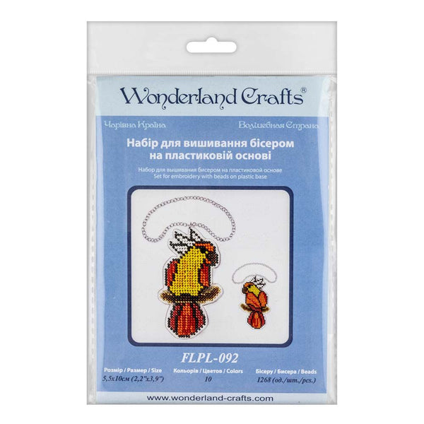 Bead embroidery kit on a plastic base