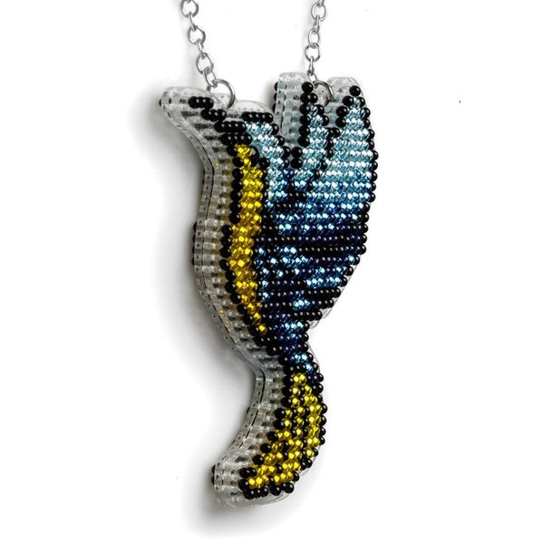 Bead embroidery kit on a plastic base