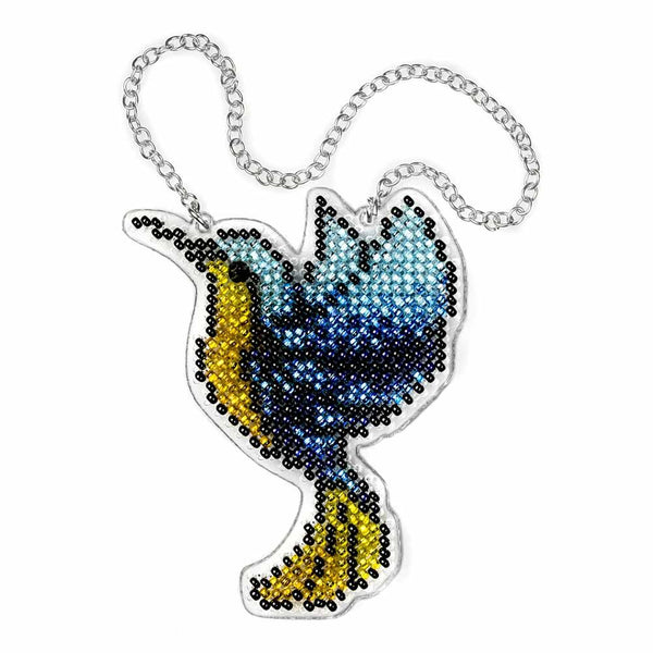 Bead embroidery kit on a plastic base