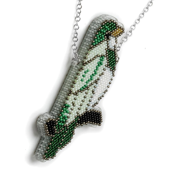 Bead embroidery kit on a plastic base