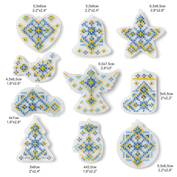 Bead embroidery kit on a plastic base