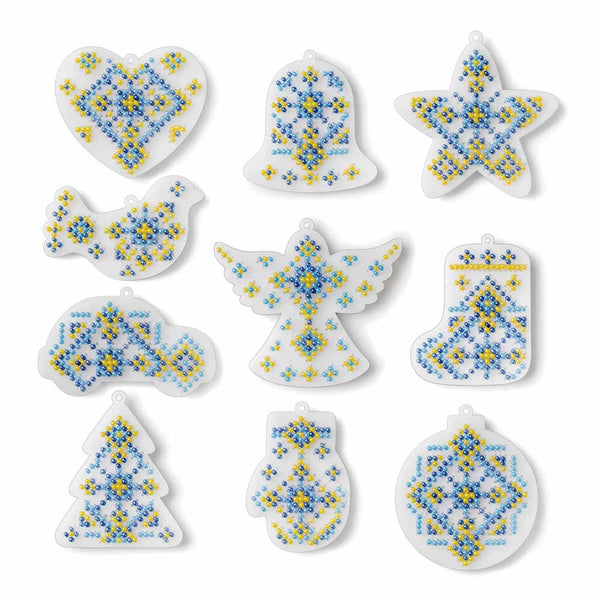 Bead embroidery kit on a plastic base