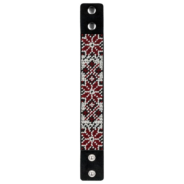 Bead embroidery kit on artificial leather Bracelet (3х22cm) FLBB-119 Black