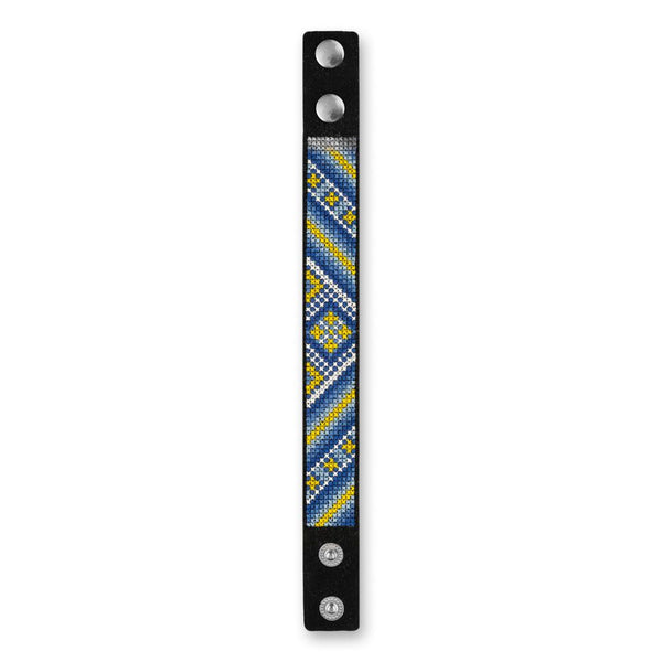 Cross-stitch kits on leather