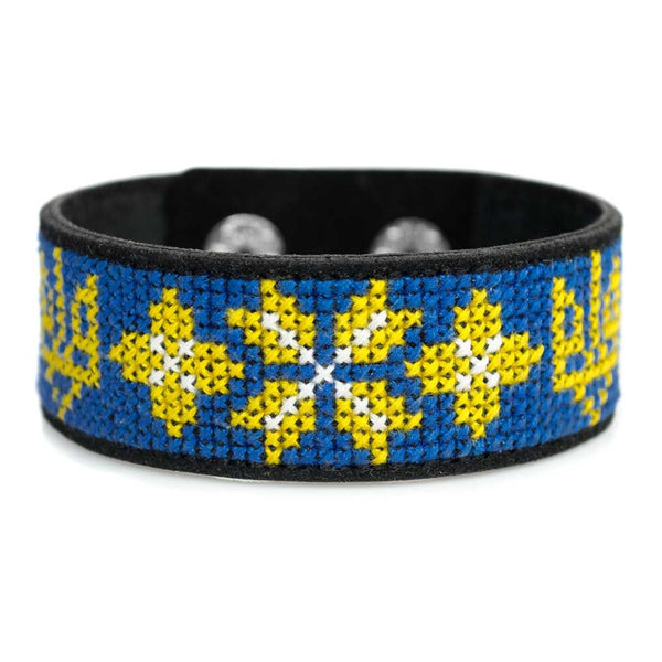 Cross-stitch kits on leather