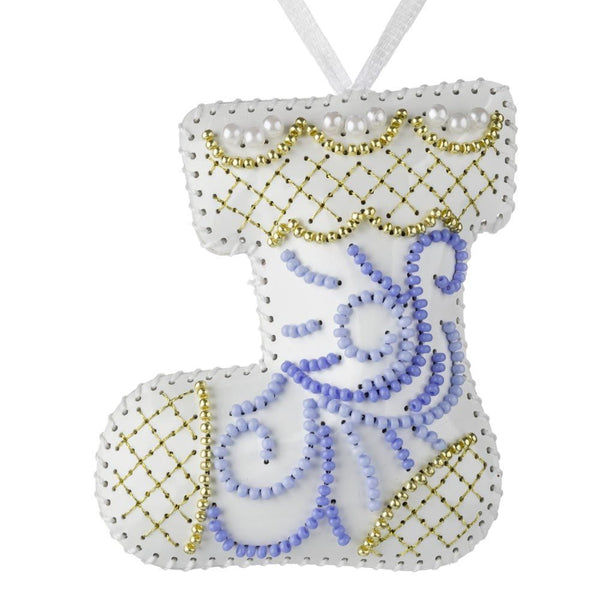 Beaded Embroidery Kit “Boot Christmas Ornament”