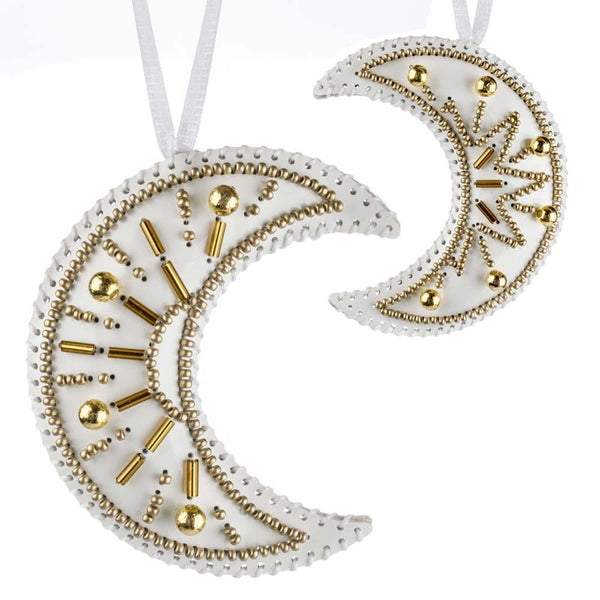 Beaded Embroidery Kit “Crescent Moon Christmas Ornament”