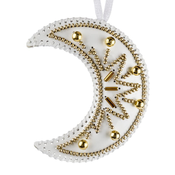 Beaded Embroidery Kit “Crescent Moon Christmas Ornament”