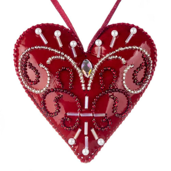 Beaded Embroidery Kit “Heart Christmas Ornament”