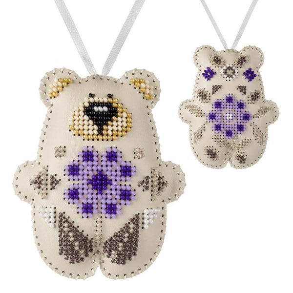 Beaded Embroidery Kit “Bear Christmas Ornament”