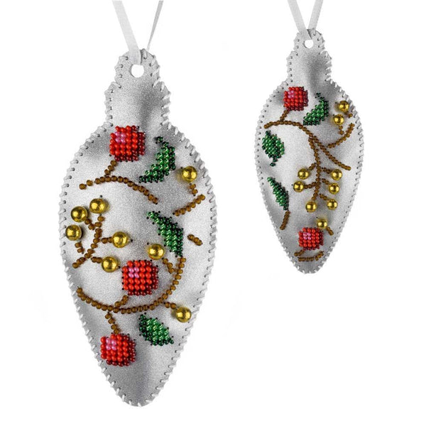 Beaded Embroidery Kit “Silver Night Christmas Ornaments”