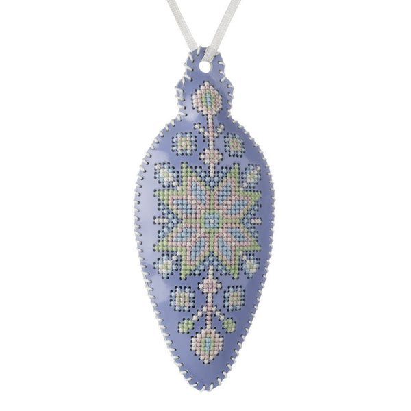 Cross Stitch Kit “Icicle Christmas Ornament” DIY Christmas Ornament on Faux Leather