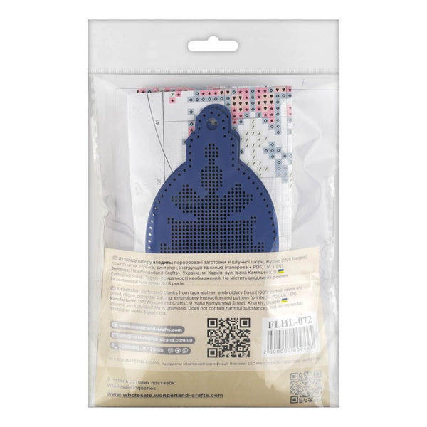 Cross Stitch Kit “Icicle Christmas Ornament” DIY Christmas Ornament on Faux Leather