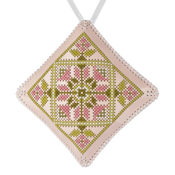 Cross Stitch Kit “Mini Pillow Christmas Ornament” DIY Christmas Ornament on Faux Leather