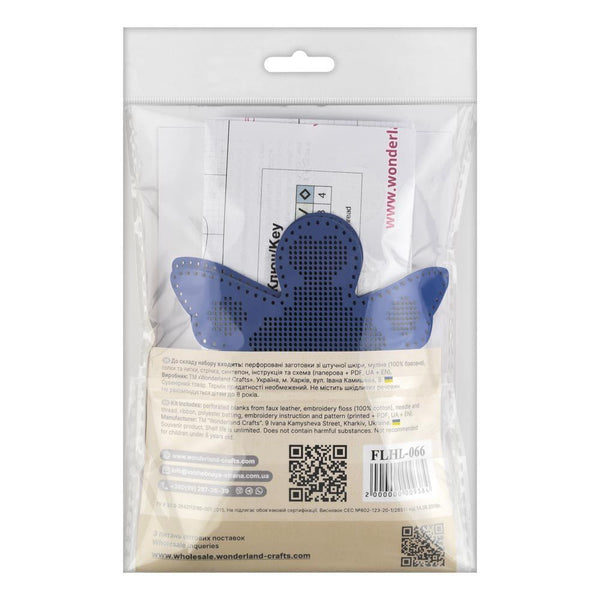 Cross Stitch Kit “Angel Christmas Ornament” DIY Christmas Ornament on Faux Leather