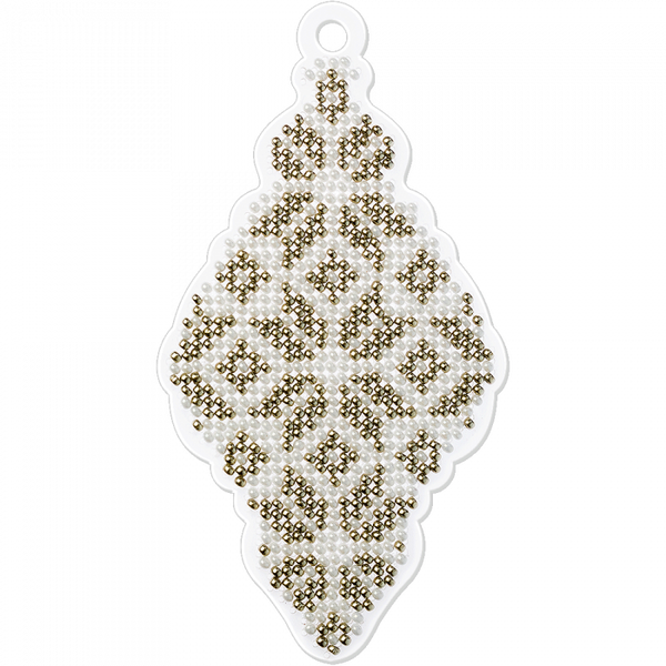 Bead embroidery kit on a plastic base