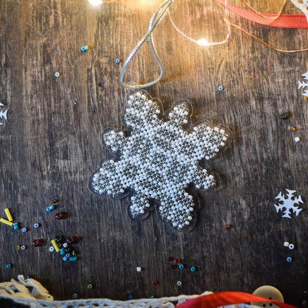 Bead embroidery kit on a plastic base