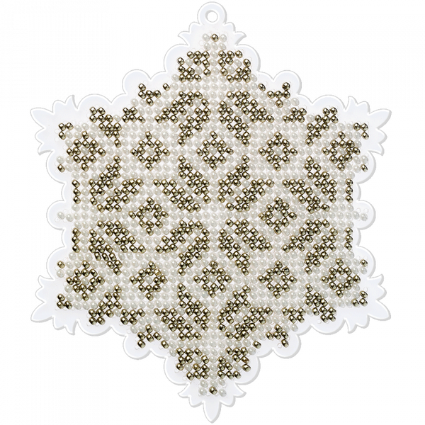 Bead embroidery kit on a plastic base