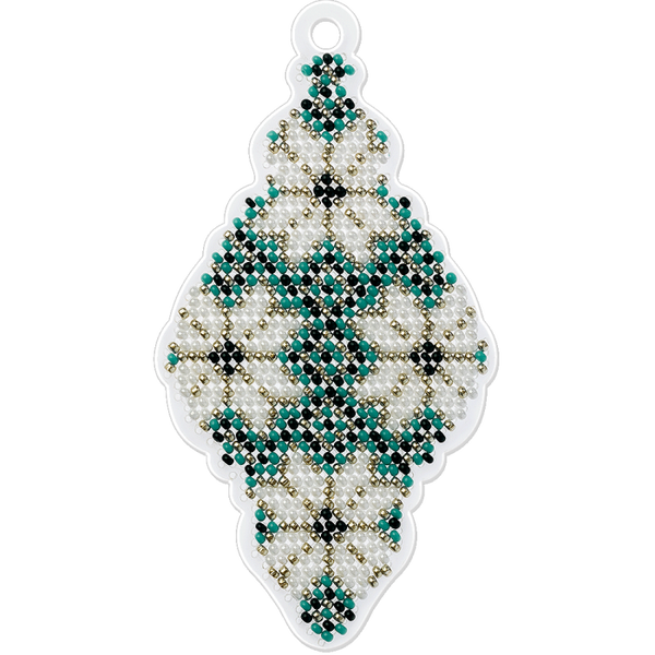 Bead embroidery kit on a plastic base