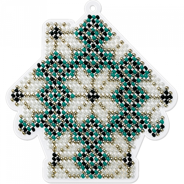 Bead embroidery kit on a plastic base