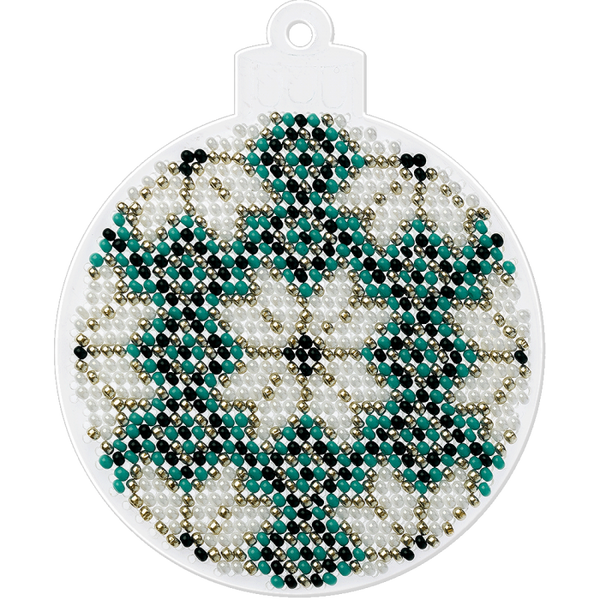 Bead embroidery kit on a plastic base