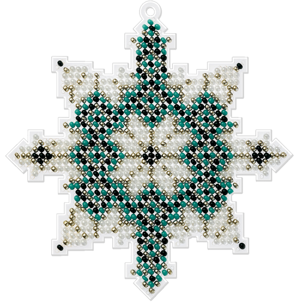 Bead embroidery kit on a plastic base