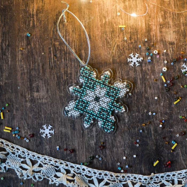 Bead embroidery kit on a plastic base