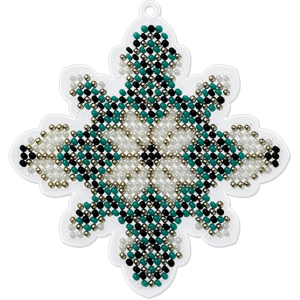 Bead embroidery kit on a plastic base