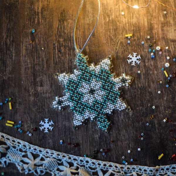 Bead embroidery kit on a plastic base