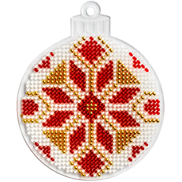 Bead embroidery kit on a plastic base