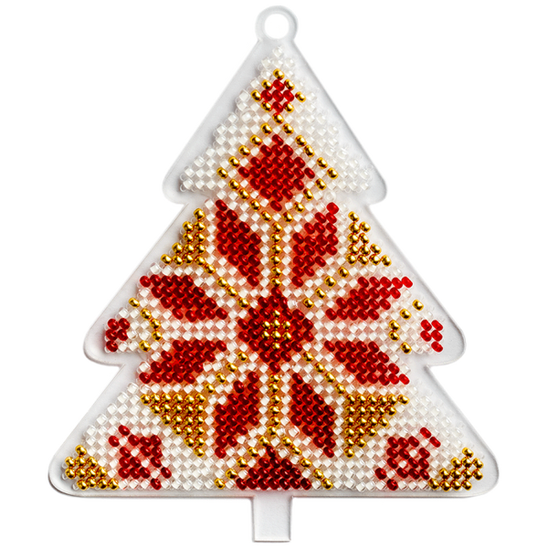 Bead embroidery kit on a plastic base